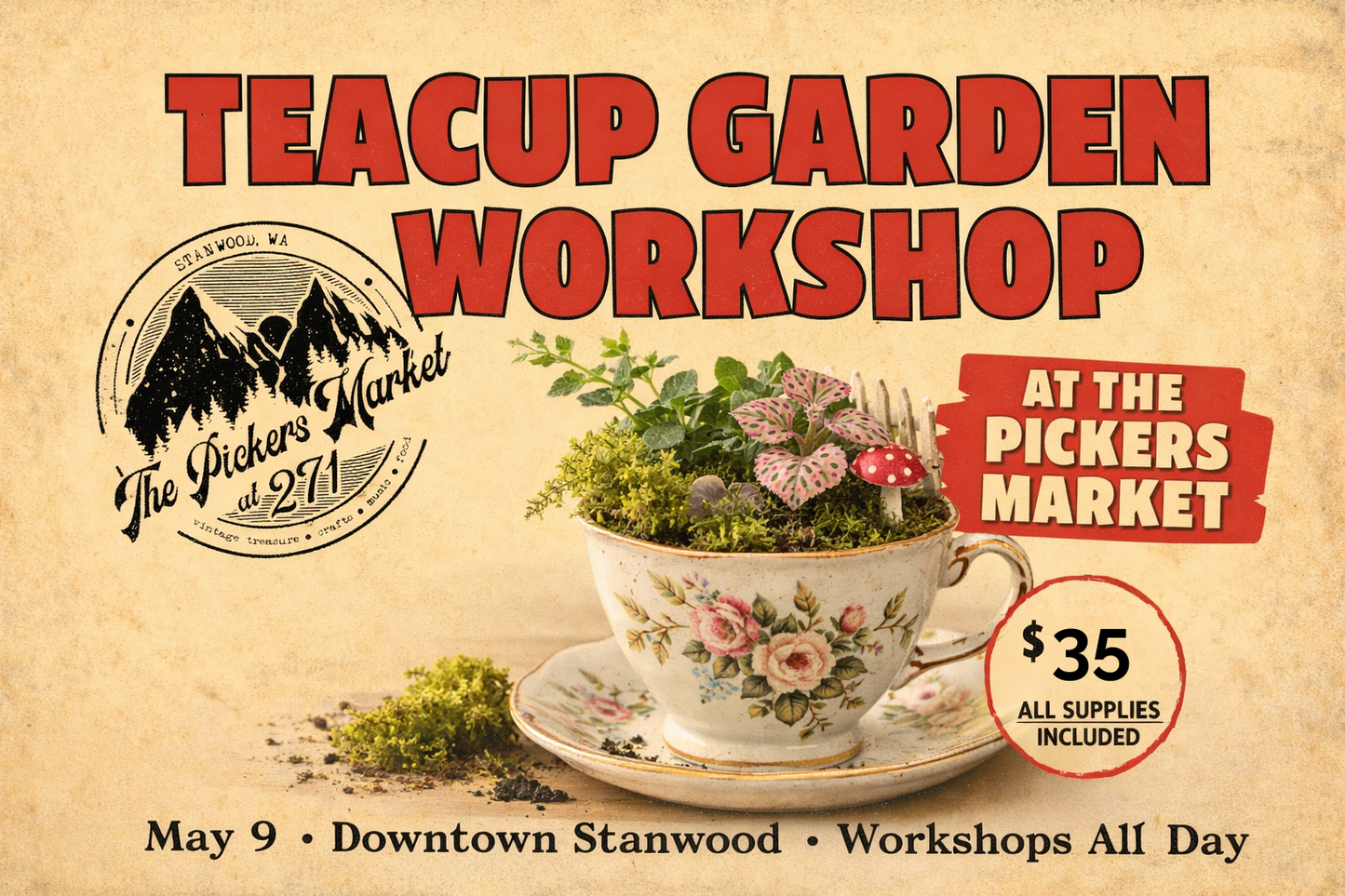 Teacups at the Picker's Market 11AM